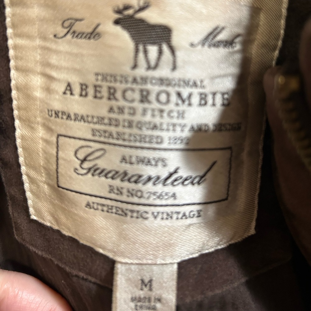 Vintage Abercrombie &Finch  Chocolate Brown Military  Moto Style Jacket Size - Picture 10 of 17